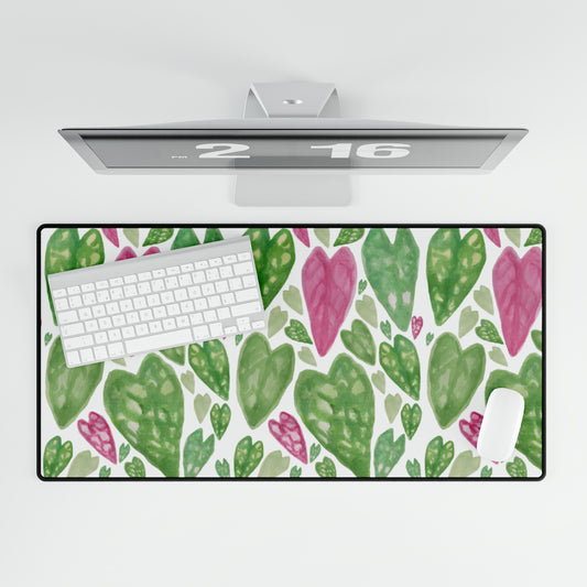Watercolour Alocasia Leaves Desk Mat